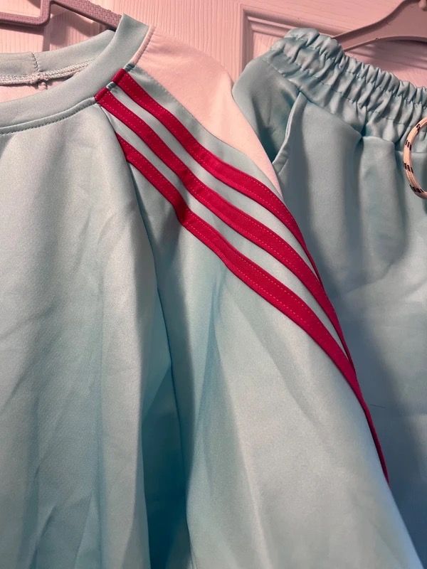 Light Blue Tracksuit With Red Stripes image 3